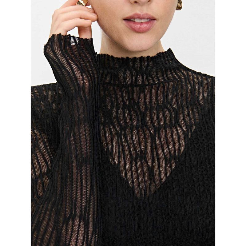 Veronika Maine Sheer Wave Funnel Neck Knit image number 2
